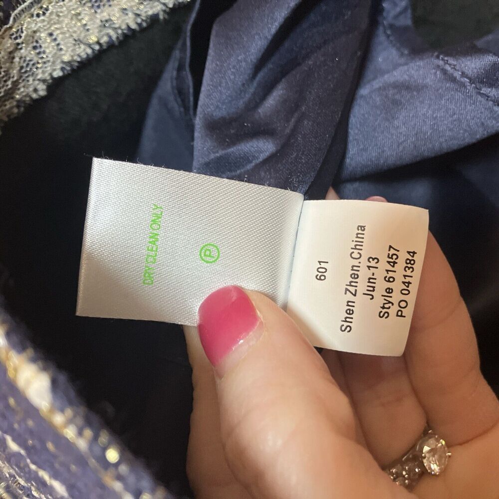 Lilly Pulitzer Ruthy Dress‎ True Navy Metallic Boucle Cap Sleeve Preppy Size 4 - Picture 10 of 12